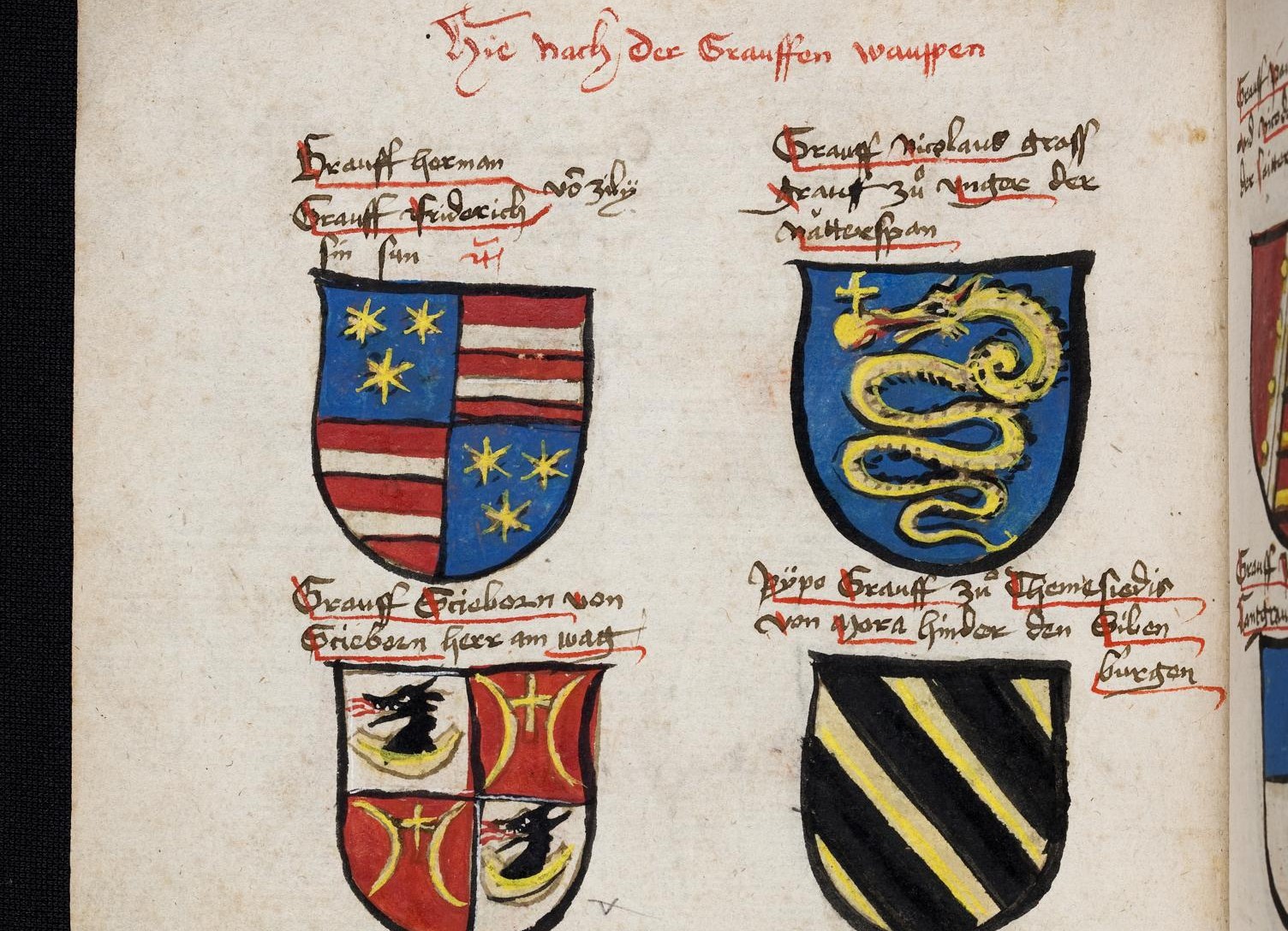 V.15._Richental – St. Georgeni kézirat. Karlsruhe_fol. 146v Cillei, Garai, Stiborici, Ozorai